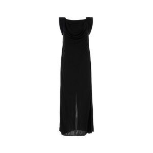 Bottega Veneta Women Black Crepe Long Dress